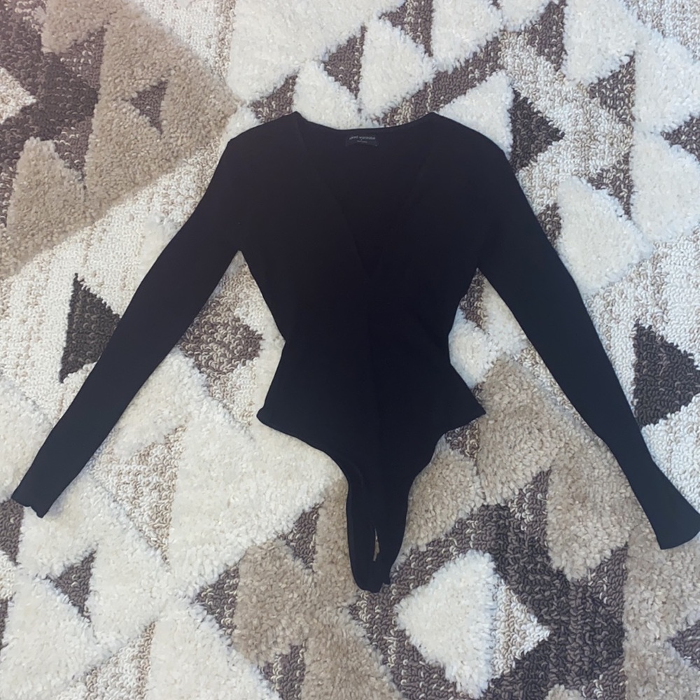 Long Sleeve Deep V Naked Wardrobe BodySuit